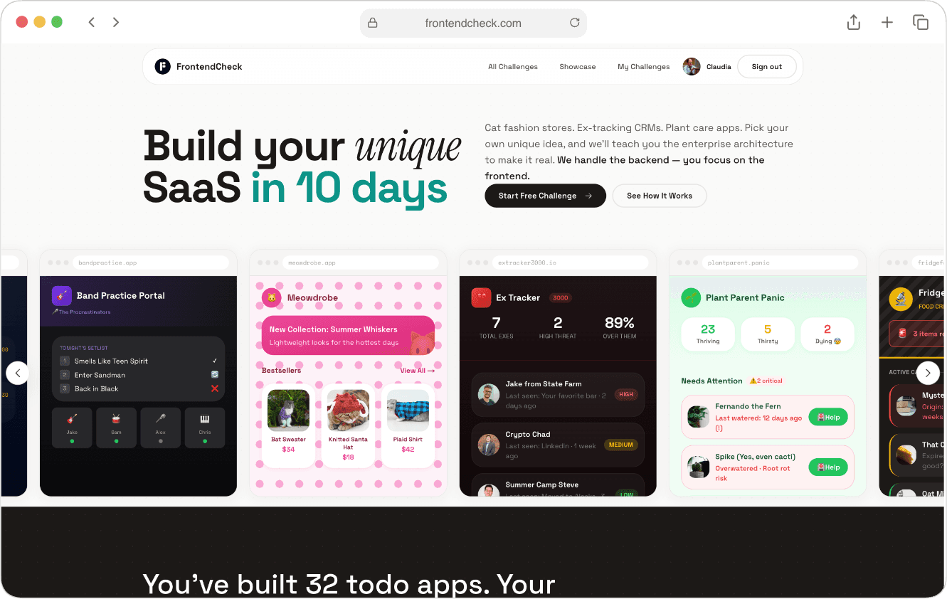 FrontendCheck Landing Page