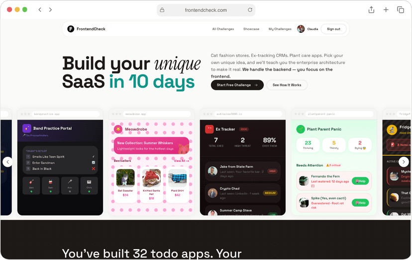 FrontendCheck Landing Page