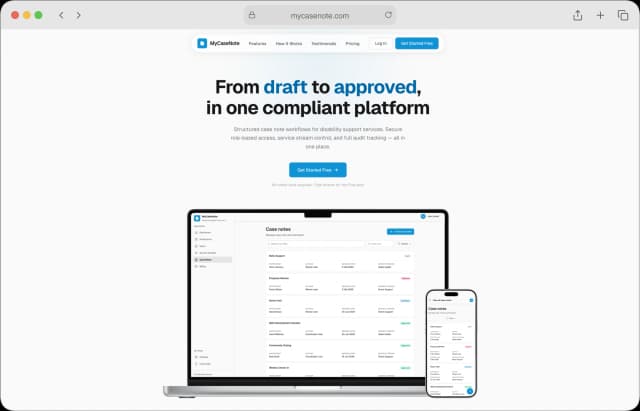 MyCaseNote Landing Page Hero