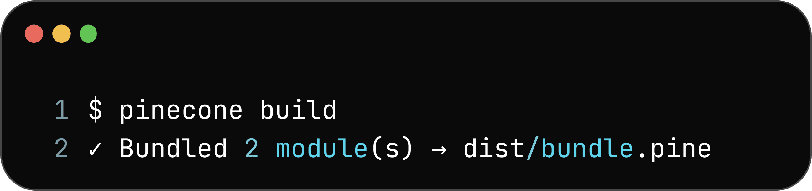 PineCone Terminal Output